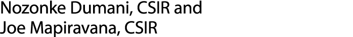 Nozonke Dumani, CSIR and Joe Mapiravana, CSIR