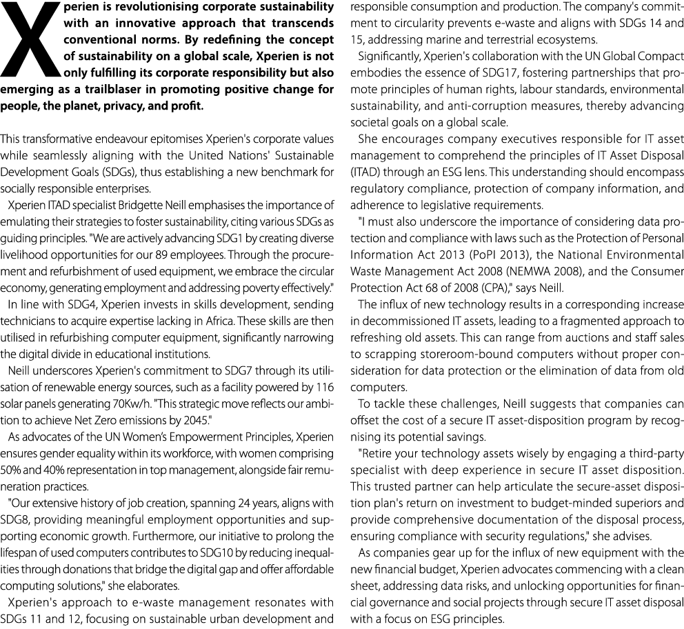 Xperien is revolutionising corporate sustainability with an innovative approach that transcends conventional norms. B...