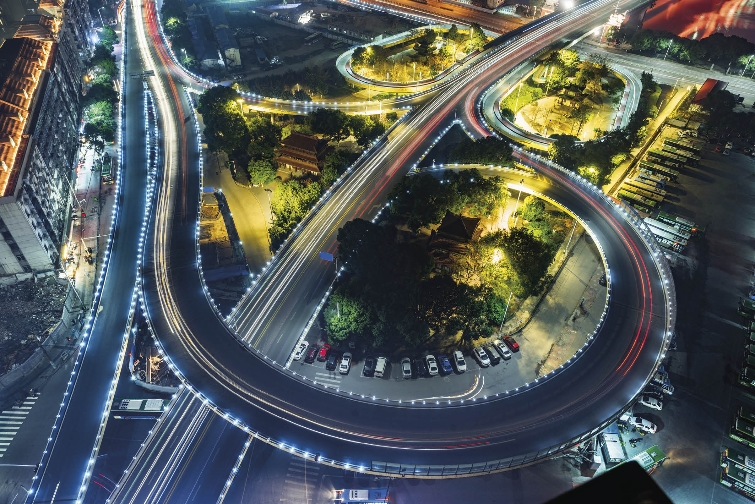 urban traffic with cityscape in Shenzhen,China.