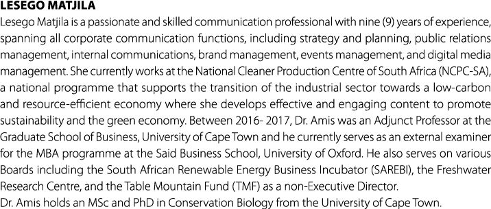 Lesego Matjila Lesego Matjila is a passionate and skilled communication professional with nine (9) years of experienc...