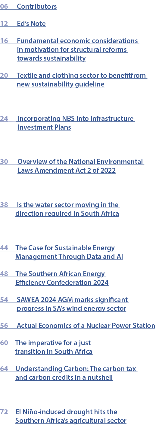06 Contributors 12 Ed’s Note 16 Fundamental economic considerations in motivation for structural reforms towards sust...